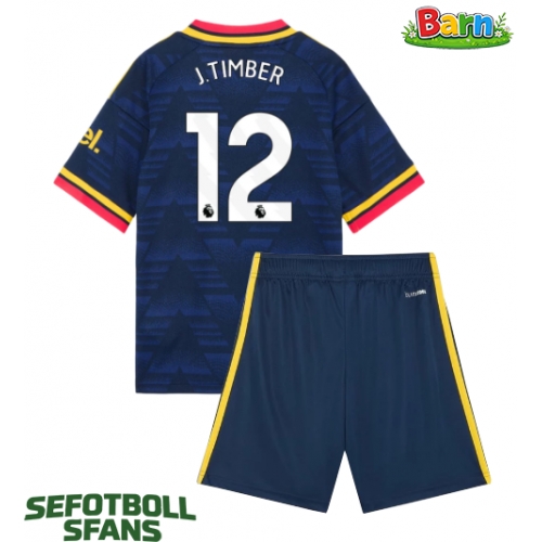 Arsenal Jurrien Timber #12 Bortaställ Barn 2026-27 Kortärmad (+ Korta byxor)